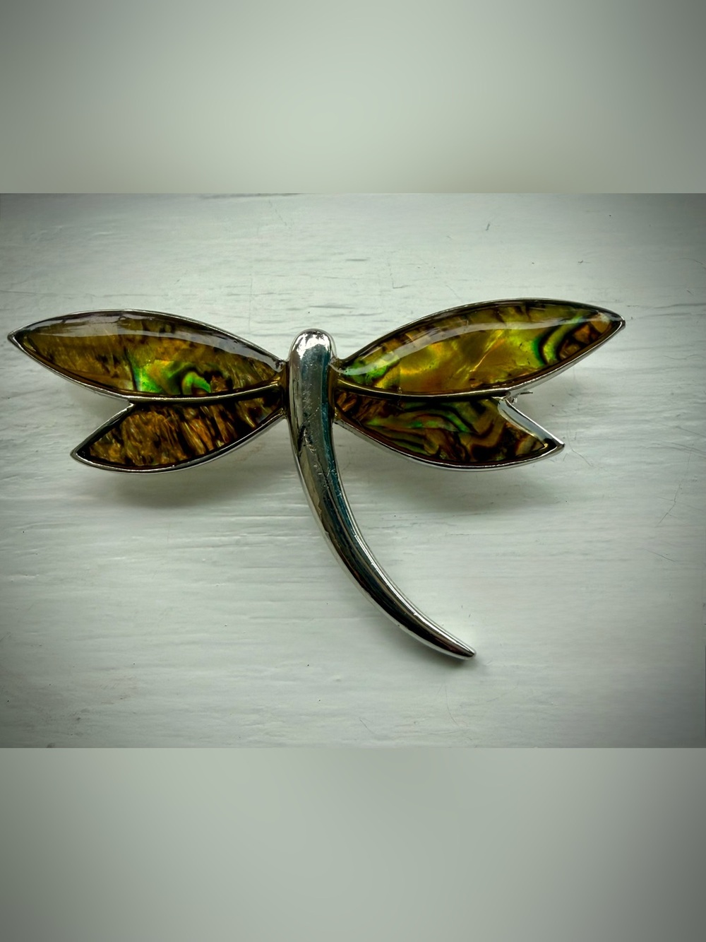 Lia Sophia Abalone Dragonfly Brooch Pin